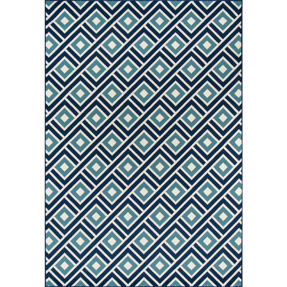 Contemporary Rectangle Area Rug, Blue, 2'3" X 4'6"