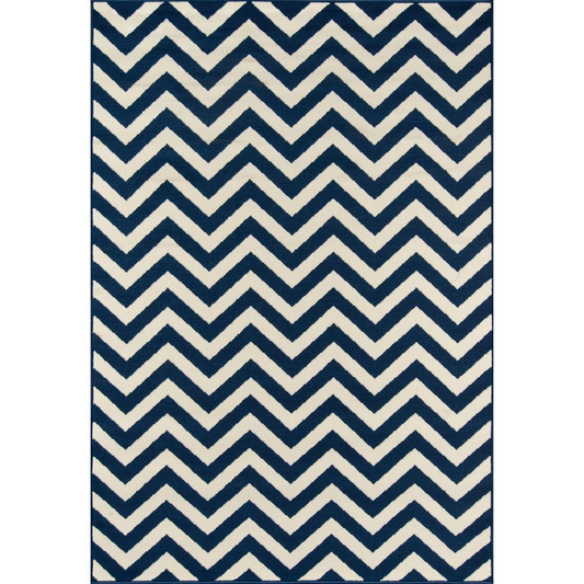 Contemporary Rectangle Area Rug, Navy, 3'11" X 5'7"