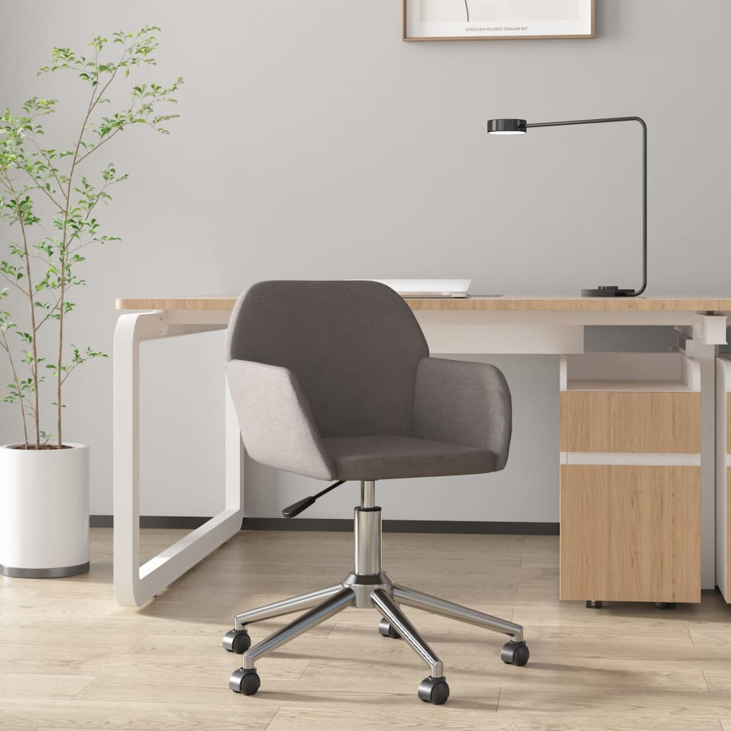 vidaXL Swivel Office Chair Dark Gray Fabric