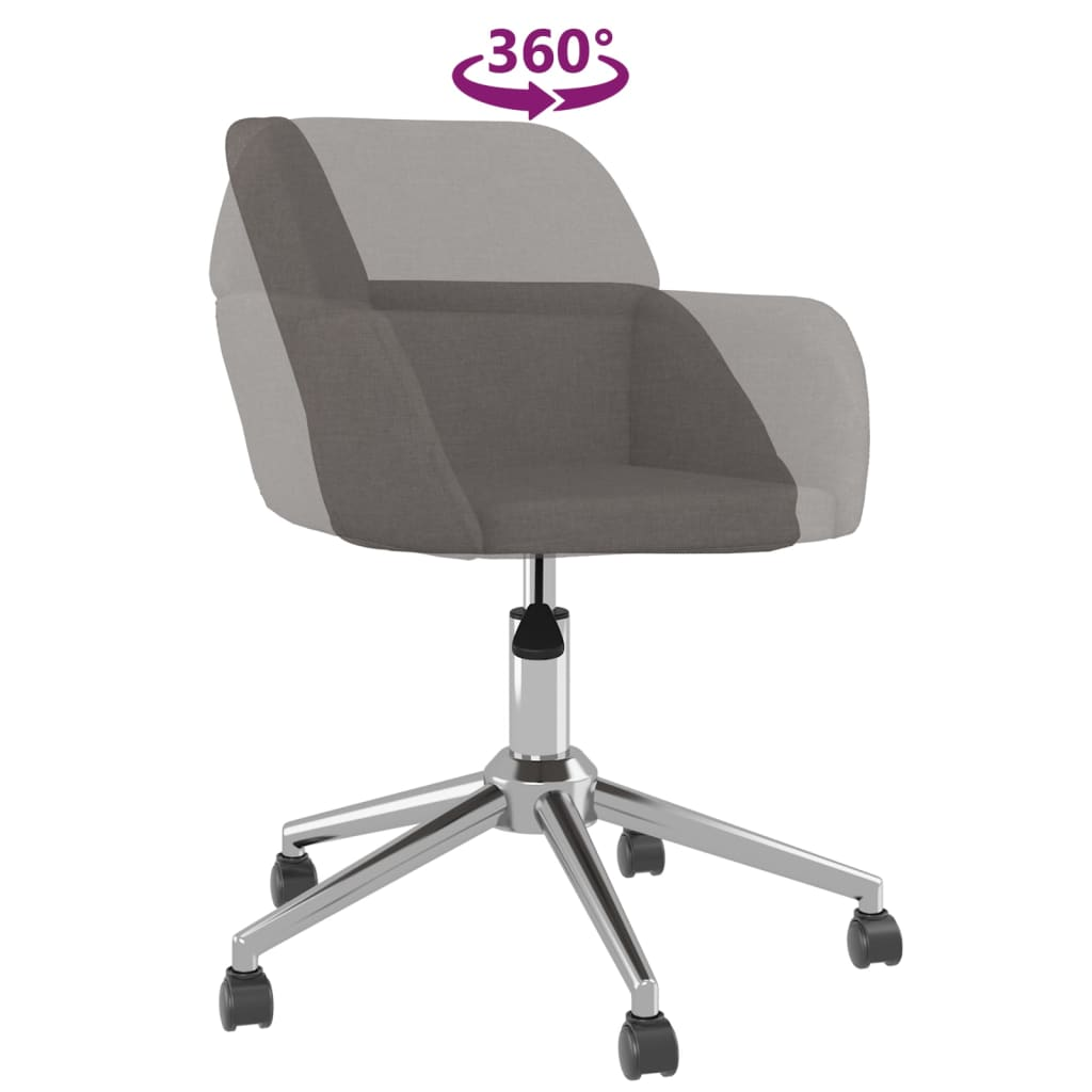 vidaXL Swivel Office Chair Dark Gray Fabric