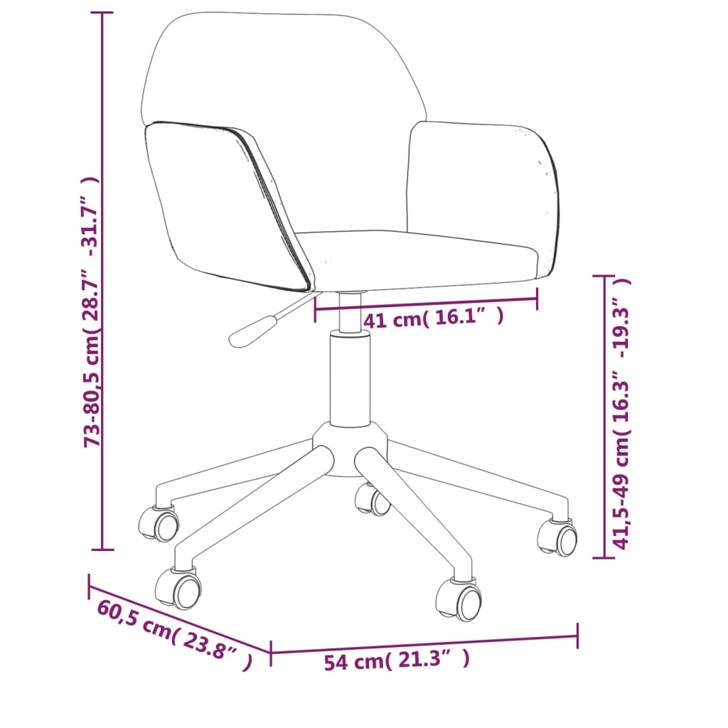 vidaXL Swivel Office Chair Dark Gray Fabric