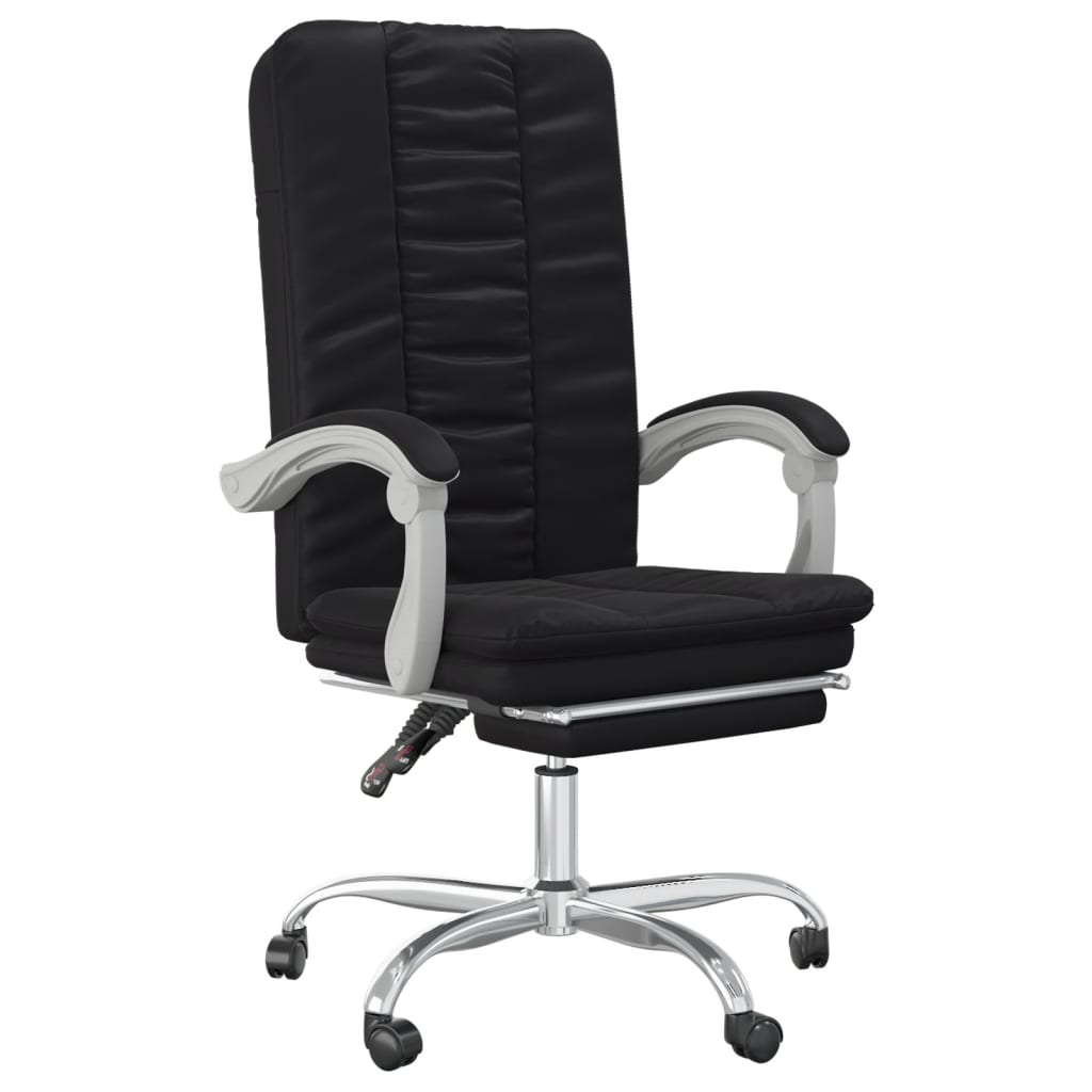 vidaXL Reclining Office Chair Black Faux Leather