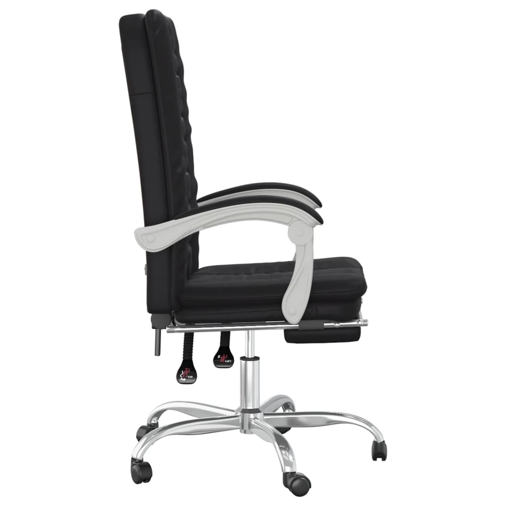 vidaXL Reclining Office Chair Black Faux Leather