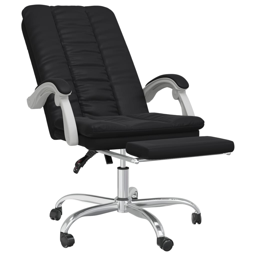 vidaXL Reclining Office Chair Black Faux Leather