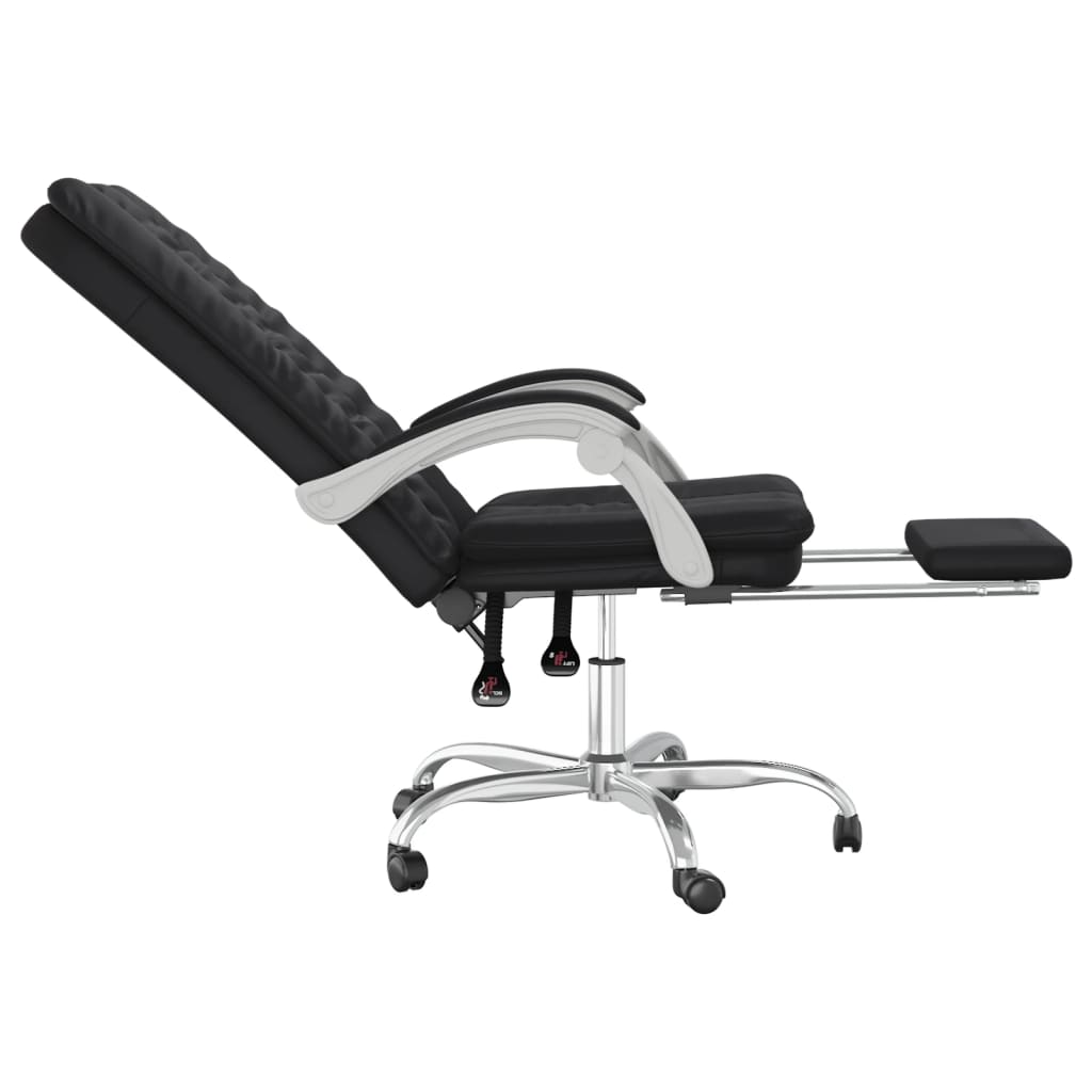 vidaXL Reclining Office Chair Black Faux Leather