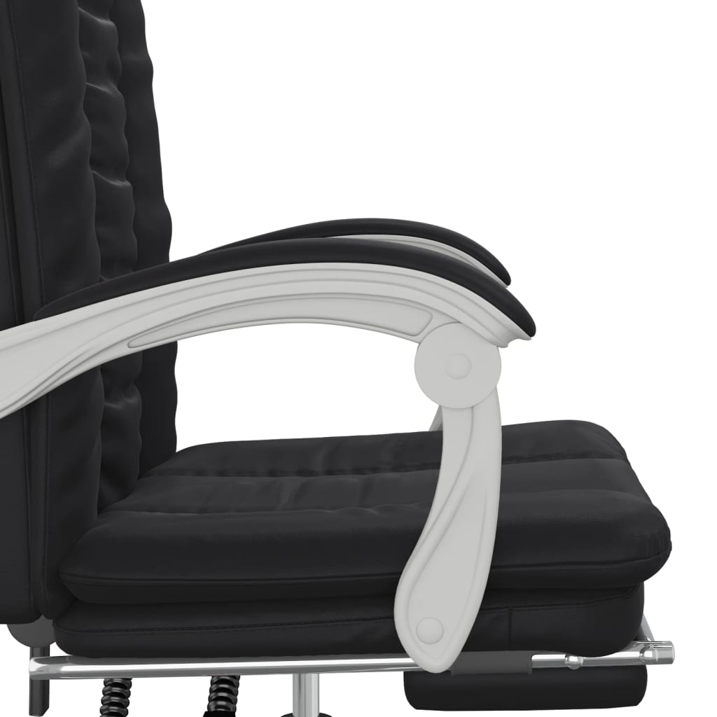 vidaXL Reclining Office Chair Black Faux Leather