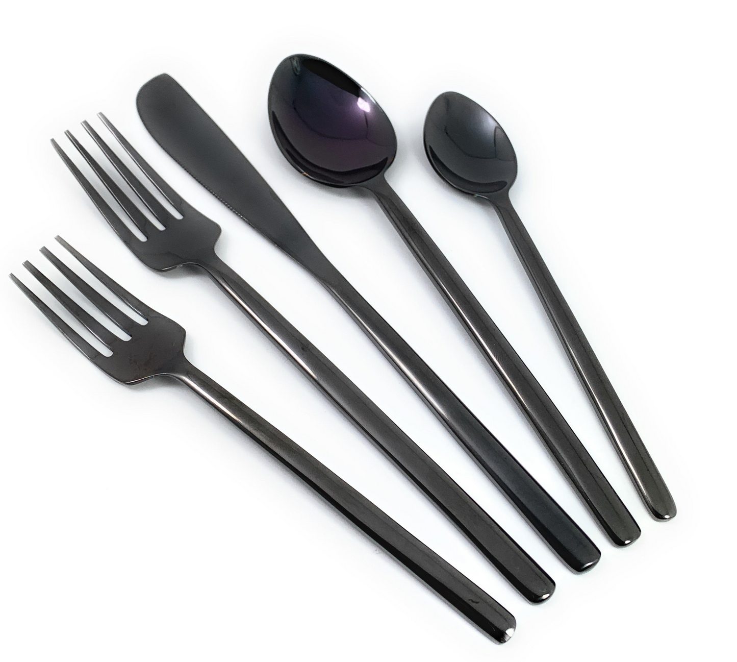 Black Flatware Set Stainless Steel 20 PC