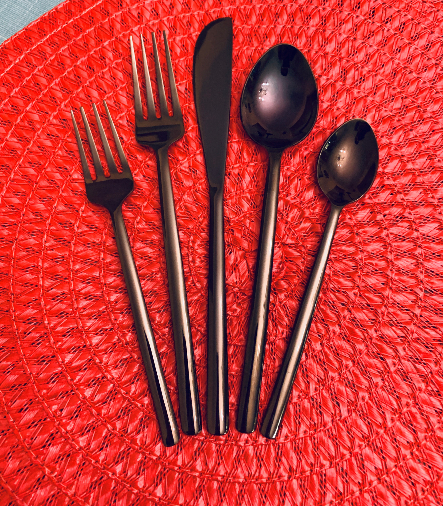 Black Flatware Set Stainless Steel 20 PC