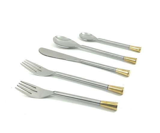 Vibhsa 20 Piece Silver Flatware Set, Service for 4