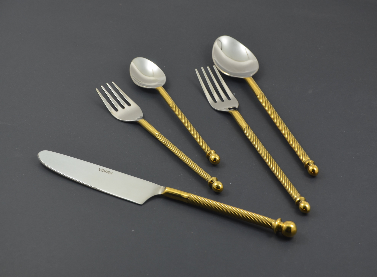 Stainless Steel Flatware set of 20 Pieces Golden