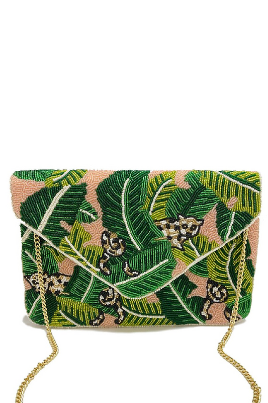 Wild Tropical and Leopard Clutch