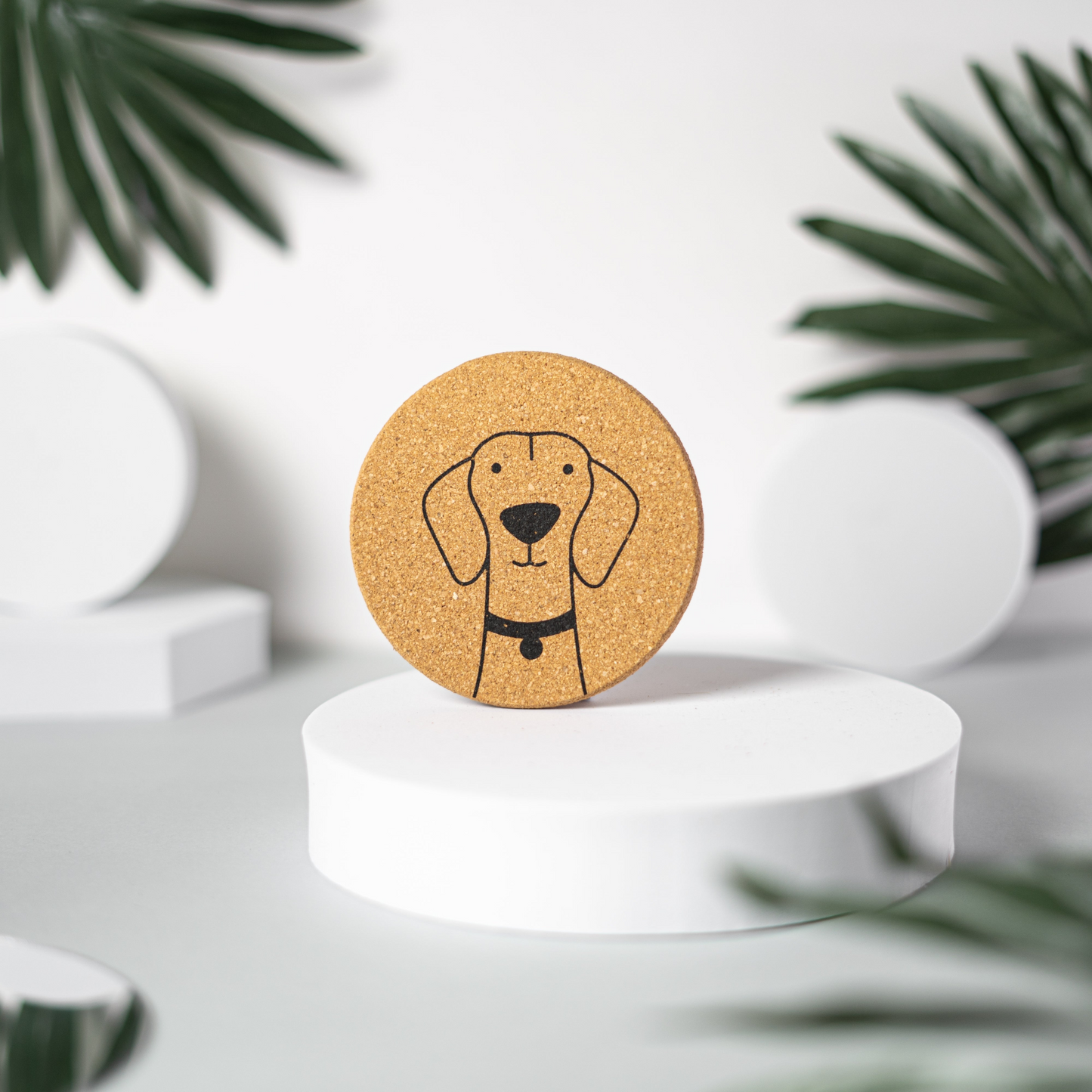 PUPPIES - Cute dog Cork coasters, round, set of 6