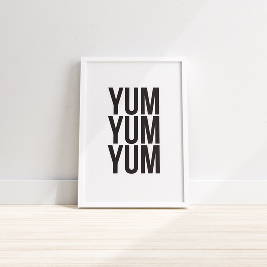 Yum Yum Yum  - Kitchen Wall Decor, Kitchen Wall Art, Funny Kitchen Prints