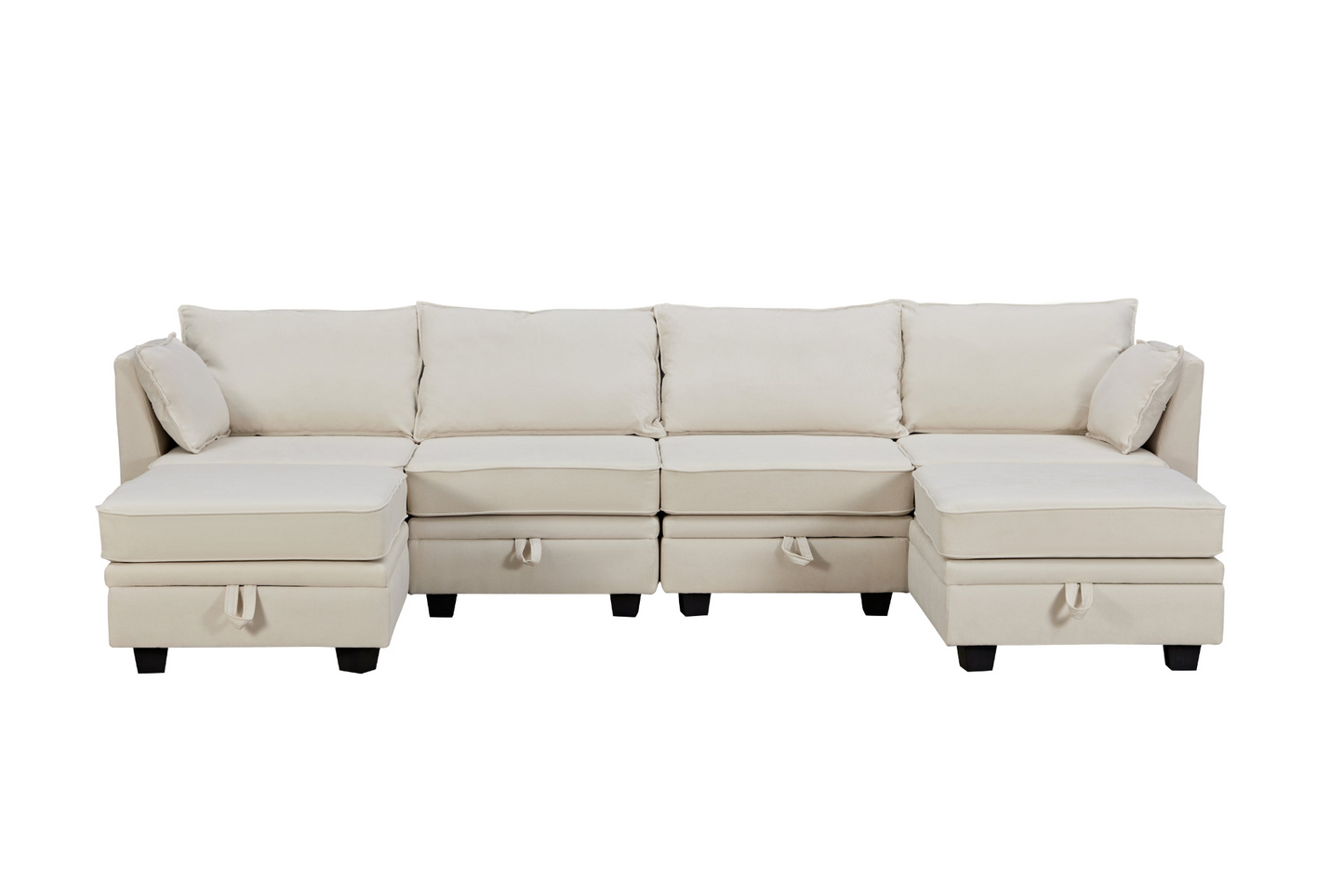 Modern Large U-Shape Modular Sectional Sofa,  Convertible Sofa Bed with Reversible Chaise for Living Room, Storage Seat