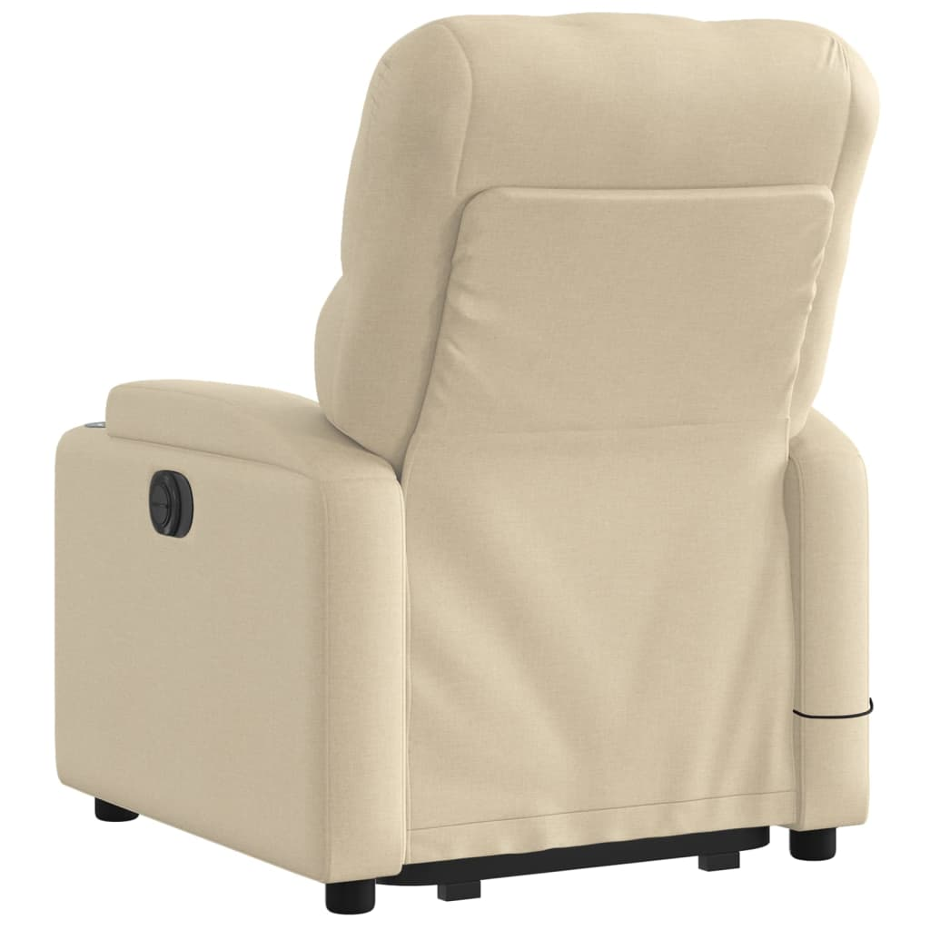 vidaXL Stand up Massage Recliner Chair Cream Fabric