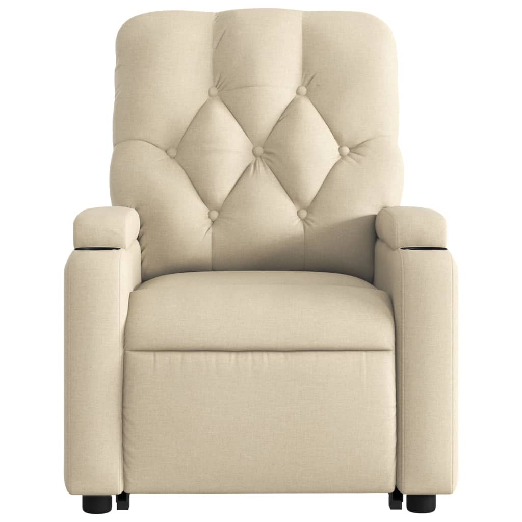 vidaXL Stand up Massage Recliner Chair Cream Fabric