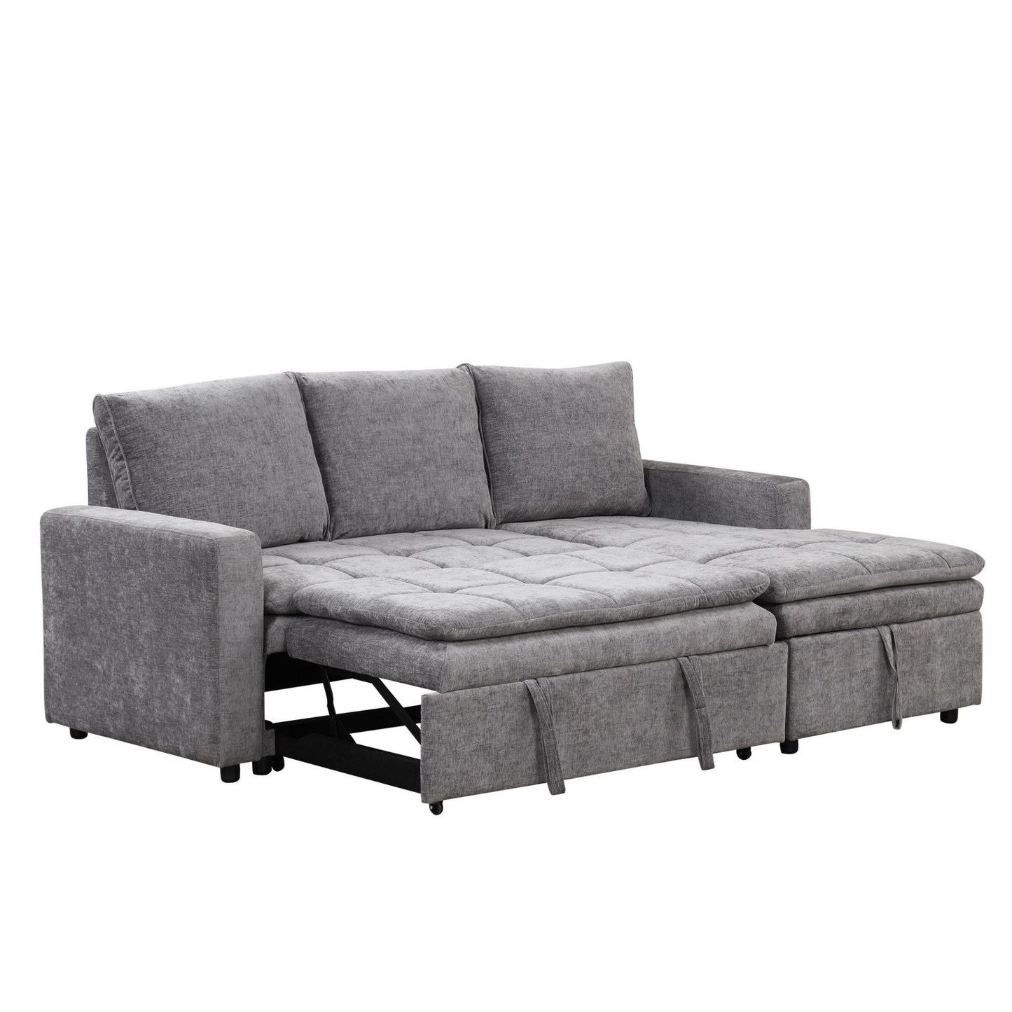 Soft Upholstered Sectional Sofa Bed with Storage Space, Suitable for Living Rooms and Apartments.