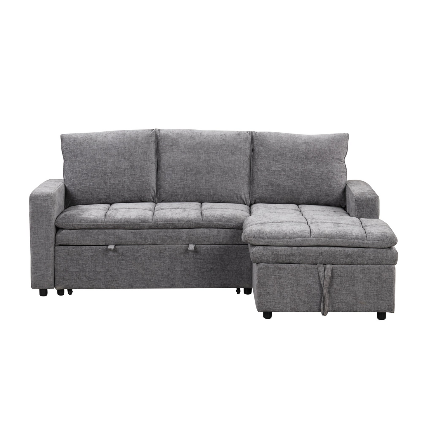 Soft Upholstered Sectional Sofa Bed with Storage Space, Suitable for Living Rooms and Apartments.