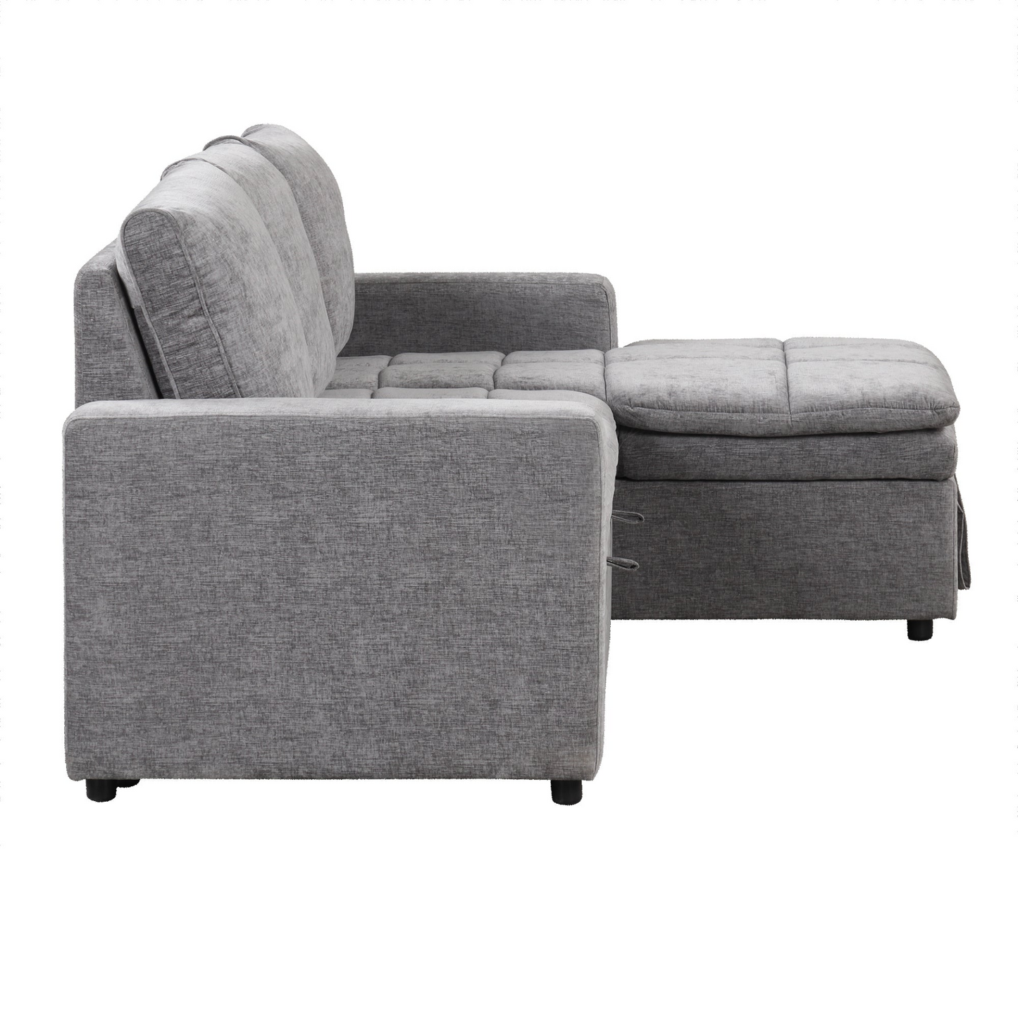 Soft Upholstered Sectional Sofa Bed with Storage Space, Suitable for Living Rooms and Apartments.