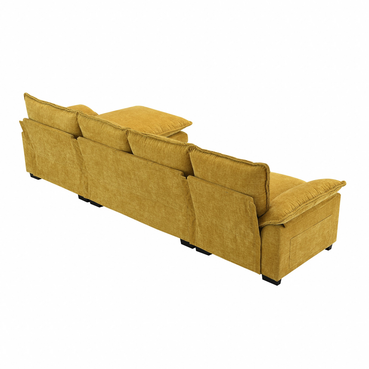 118*55" Modern L-shaped Chenille Cloud Sofa with Double Seat Cushions,5-seat Upholstered Indoor Furniture,Sleeper Sofa Couch with Chaise Lounge for Living Room,Apartment,3 Colors