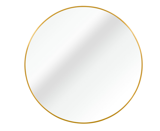 Gold 32 Inch Metal Round Bathroom Mirror