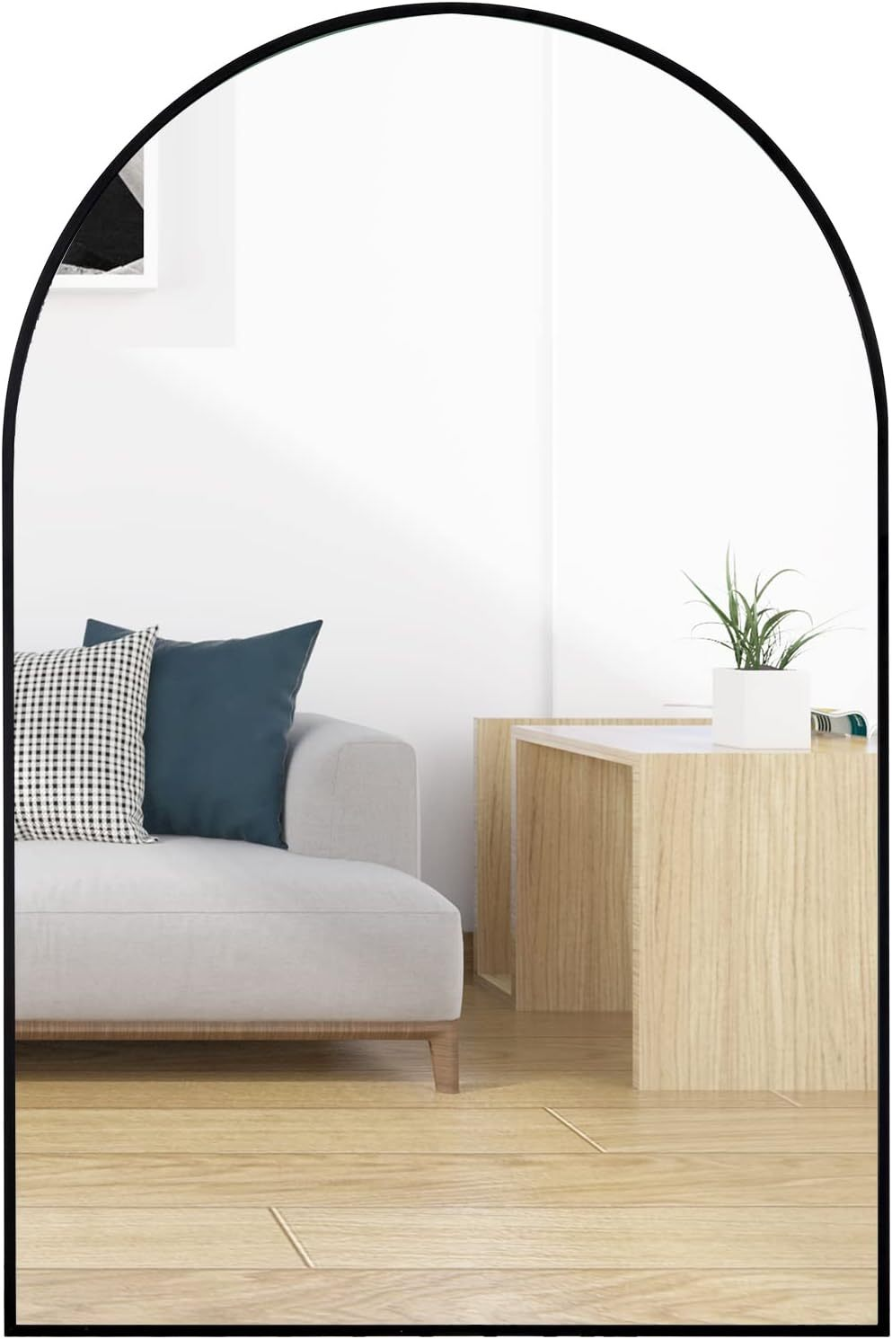 Black 20x30 INCH Metal Arch Barhroom mirror