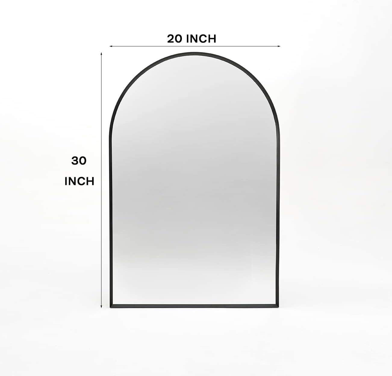 Black 20x30 INCH Metal Arch Barhroom mirror