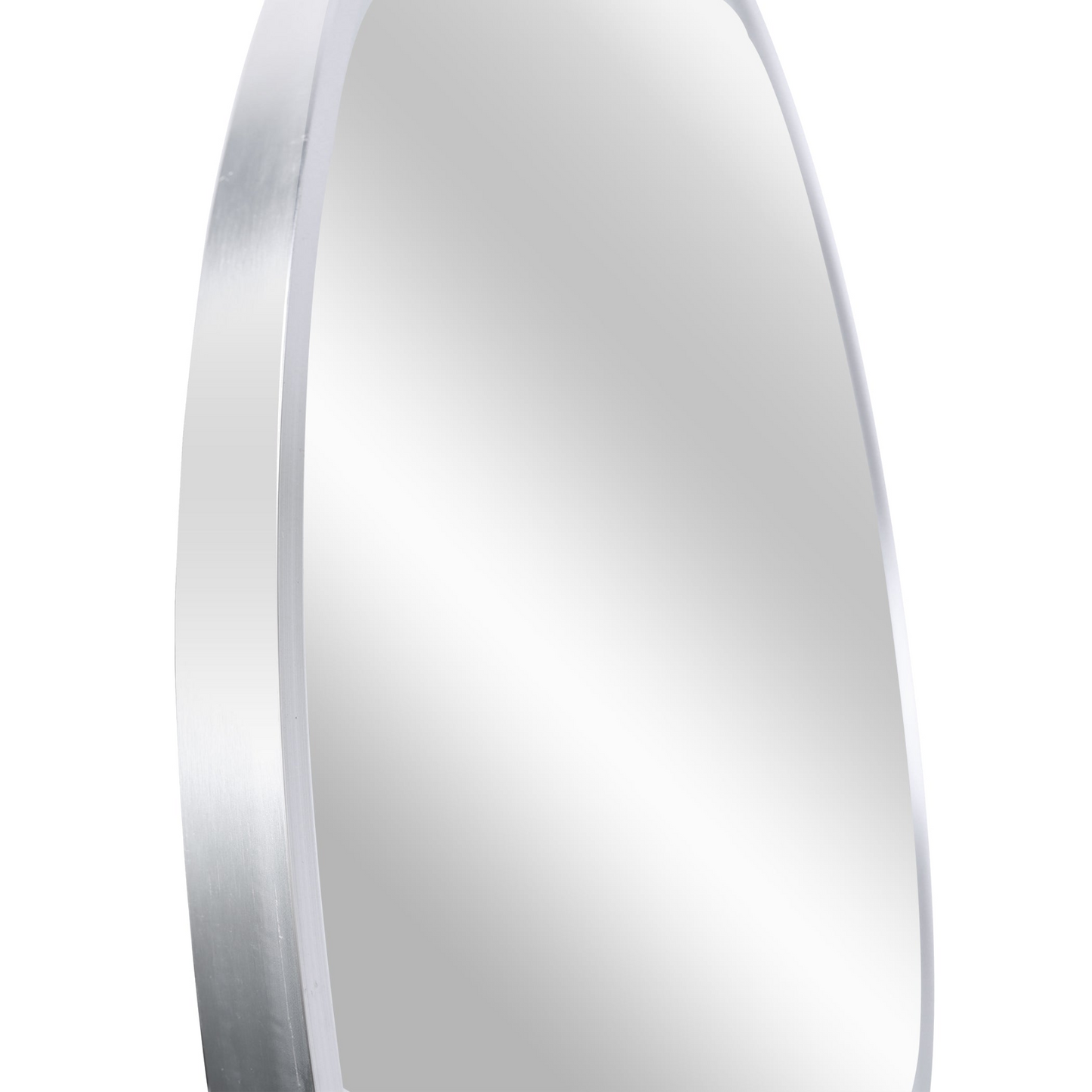 Silver 42 Inch Metal Round Bathroom Mirror