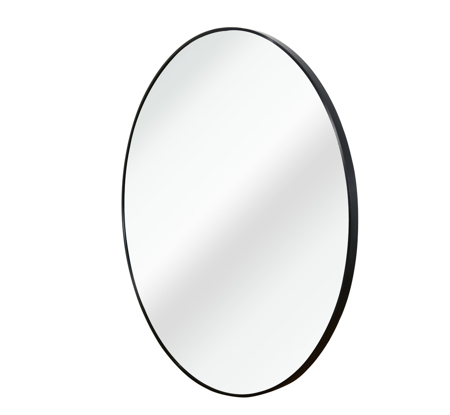 Black 32 Inch Metal Round Bathroom Mirror