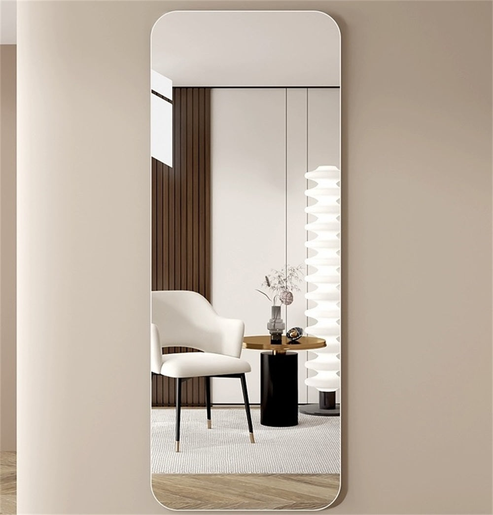 65"x 24" inch Full Body round corner mirror for Living Room Bedroom Cloakroom Wall hanging with hanging hole High quality 5mm silver mirror  Explosion-proof glass