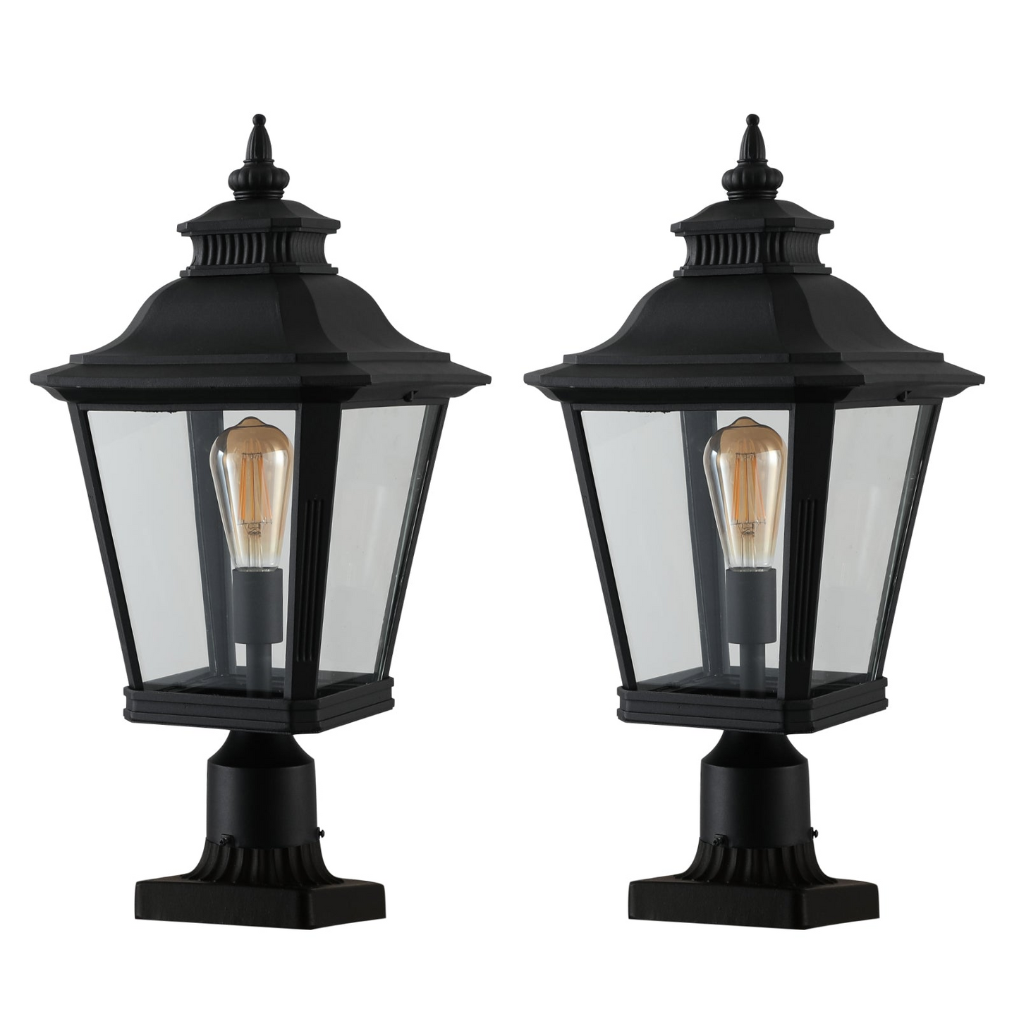 Outdoor Glass Column Headlights Supports multiple types of light bulbs (2pack)