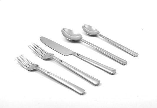 Modern Flatware set of 20 Pieces Silver Stainless Steel