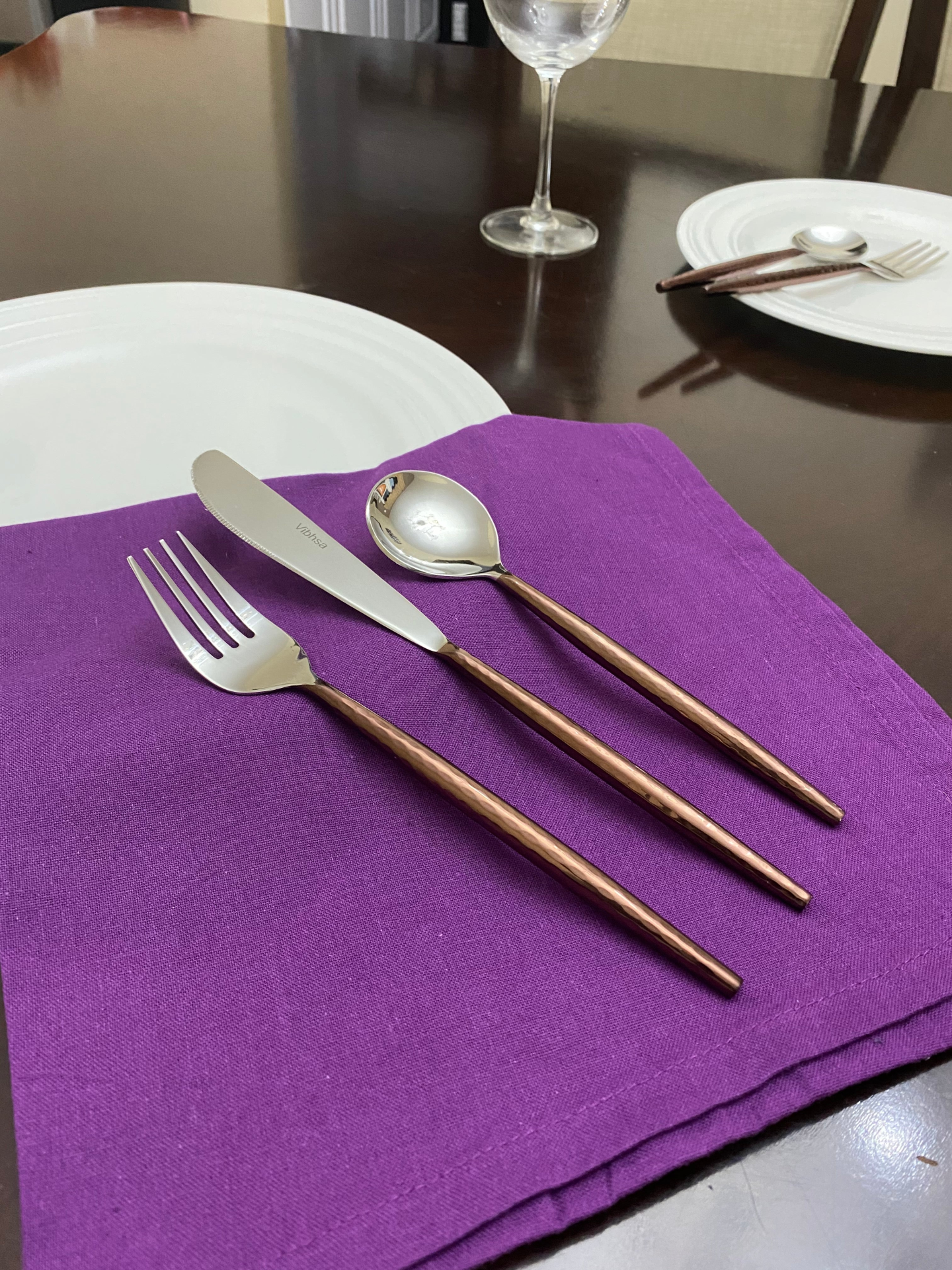 Hammered Stainless Steel Flatware 36-Piece Set