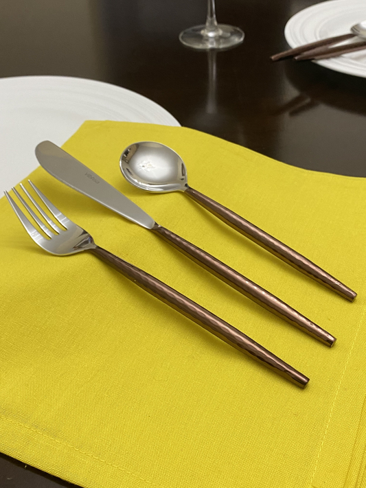 Hammered Stainless Steel Flatware 36-Piece Set